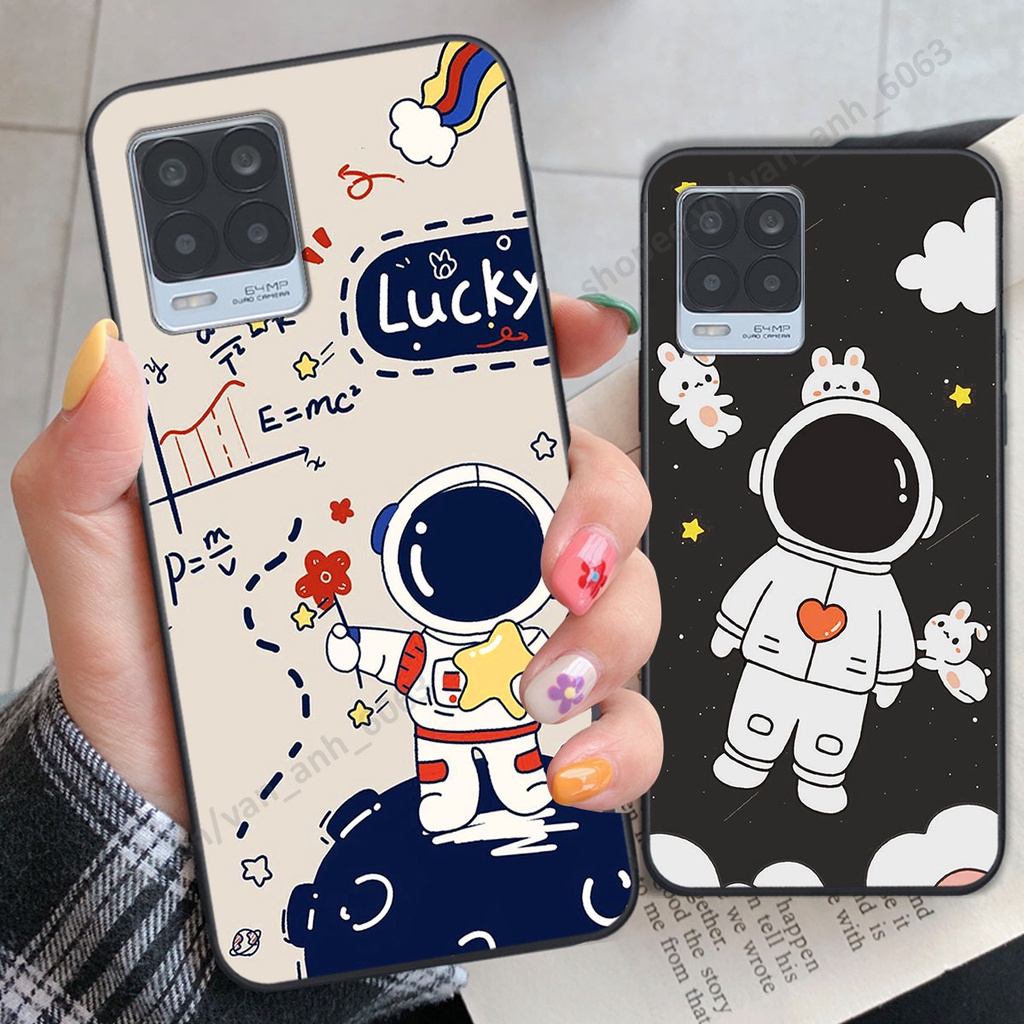 Ốp Realme 8 hình bầu trời, phi hành gia đẹp, ốp lưng điện thoại realme viền dẻo cao cấp