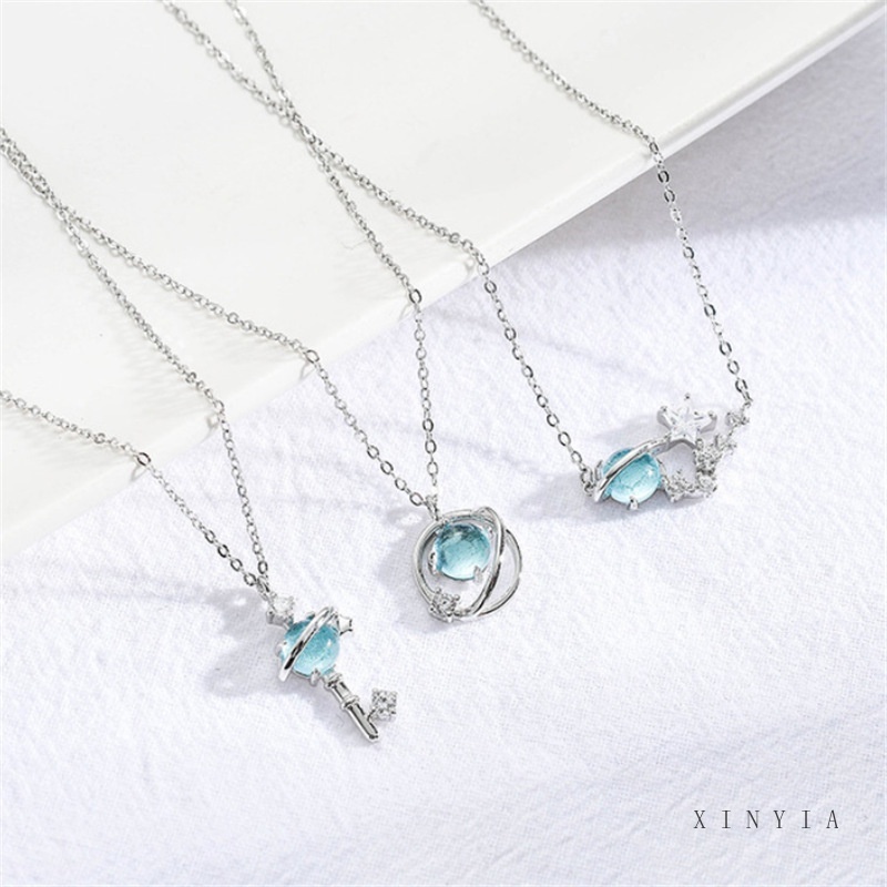 Dây Chuyền Mặt Hình Hành Tinh Ngôi Sao Và Chìa Khóa Phong Cách Hàn Quốc