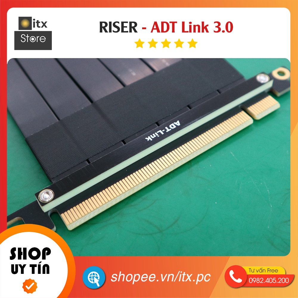 - RISER Tốc Độ Cao - Cáp nối dài PCIE 3.0 X16 - Chuẩn ADT Link chính hãng