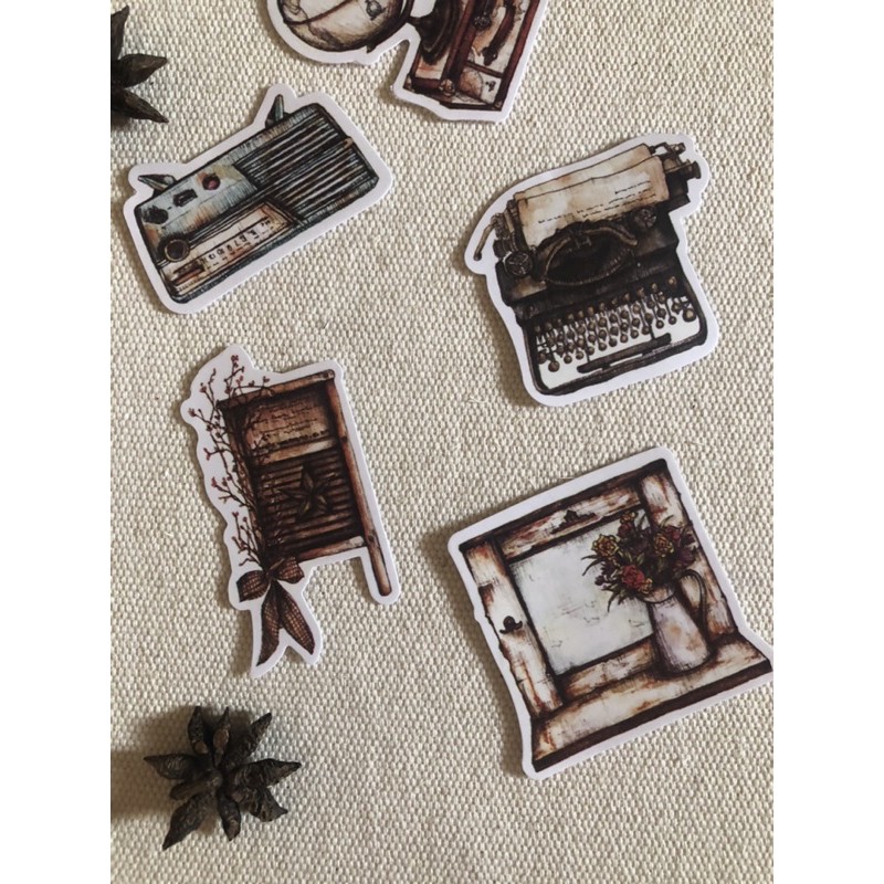 P096 - Furniture Sticker - Bộ nhãn dán đồ nội thất gỗ vintage