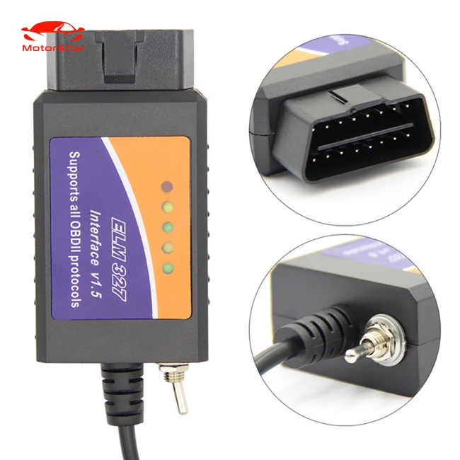 Thiết bị OBD2 USB ELM327 chẩn đoán tình trạng xe ô tô Forscan Focus Mazda Ford với công tắc HS-CAN/MS-CAN