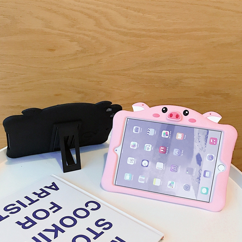 Ốp bảo vệ máy tính bảng silicon hình heo có dây đeo tiện dụng cho IPAD Air 3/MINI 4/MINI Pro 9.7 | BigBuy360 - bigbuy360.vn