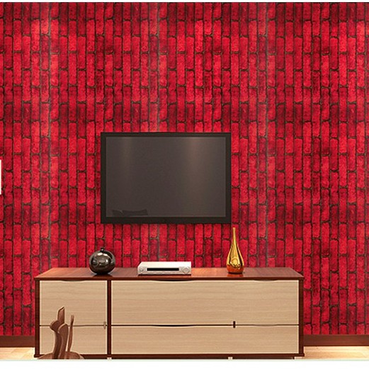 Decal giấy dán tường gạch đỏ