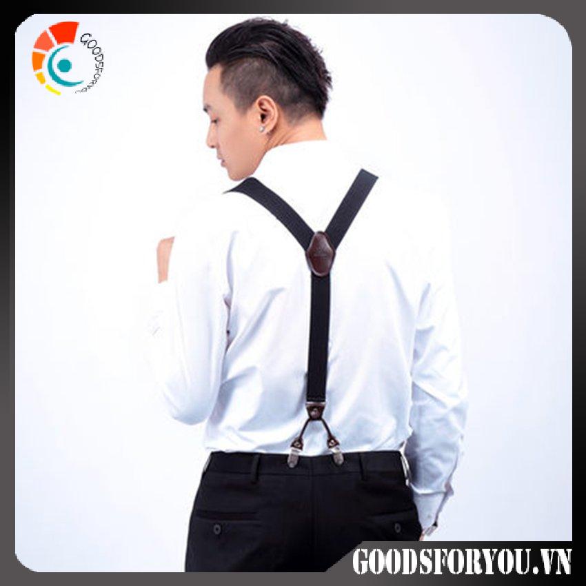 Dây đai quần hình chữ Y có 4 kẹp có thể điều chỉnh thời trang cho nam