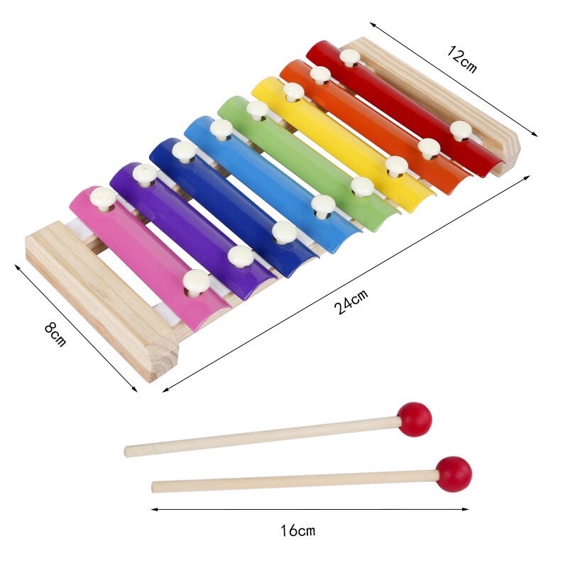 Đồ Chơi Đàn Gỗ Xylophone 8 Thanh Âm Cho Bé