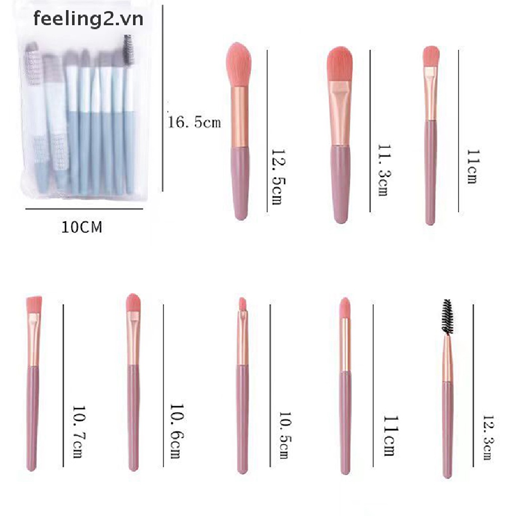 Set 8 Cọ Trang Điểm Lông Mềm mini Dễ Sử Dụng