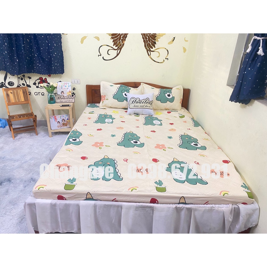 (Set 5 món) Bộ Chăn Ga Gối Trần Bông Ga Chun Ga Trải Giường Nhiều Kích Thước M6 M8 2M2