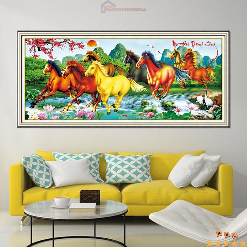 Tranh đính đá mã đáo thành công 1m10 x 50cm - 1m50 x 70cm
