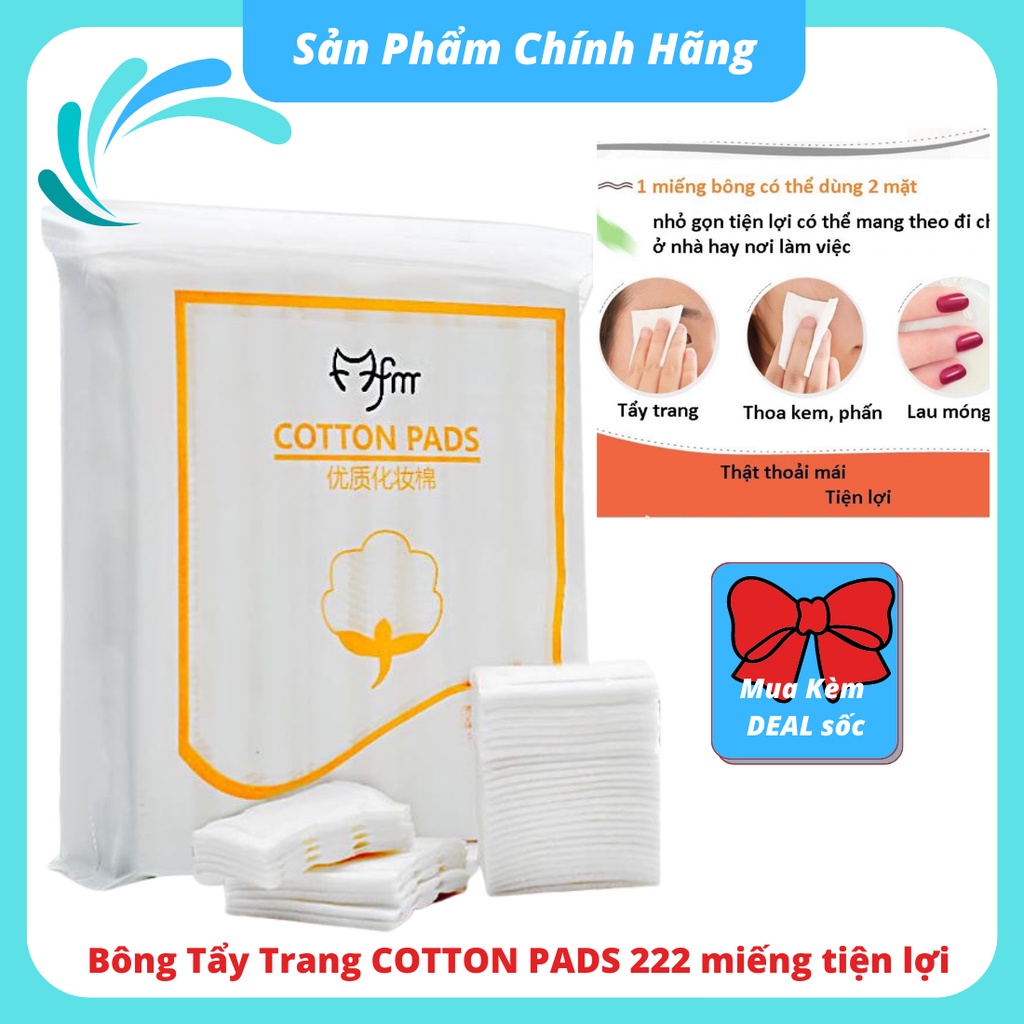 Bông tẩy trang Cotton Pads 222 miếng siêu tiện lợi 3 lớp
