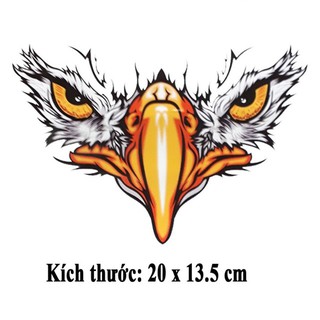 Tem dán mặt lạ hình đại bàng kích thướng 21-14cm