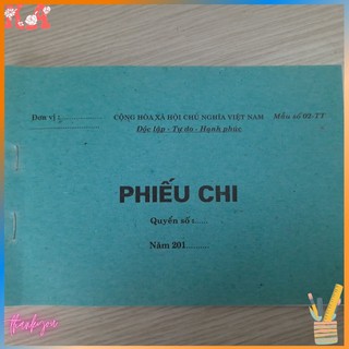 Phiếu Thu/Chi/Xuất kho /Nhập kho 1 liên
