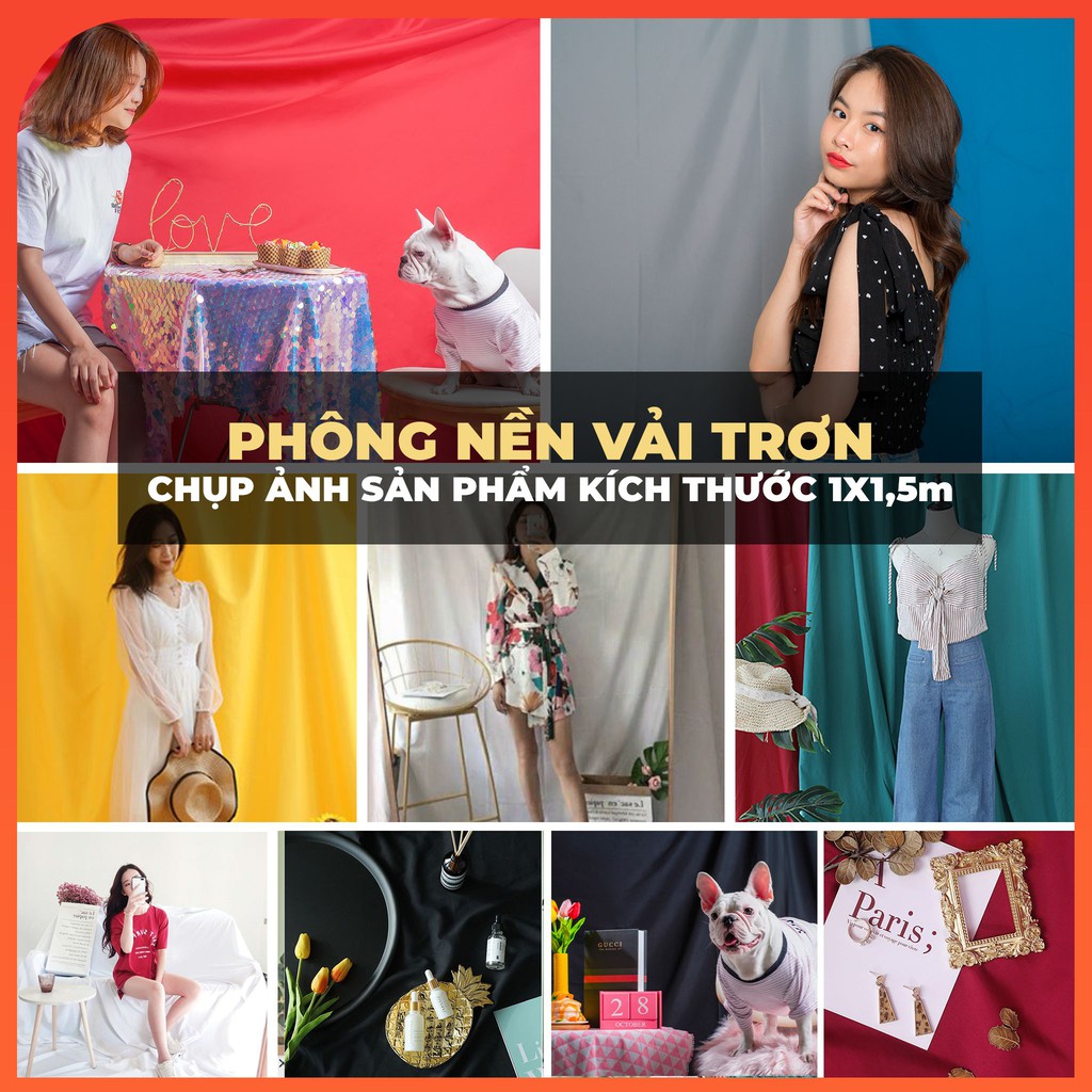 Phông nền vải trơn chụp ảnh beauty, livestream, lookbook - TiTi Decor