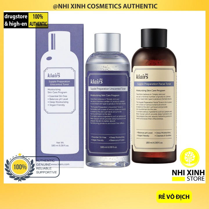 [SIÊU SALE] Nước Hoa Hồng Chống Viêm Dưỡng Ẩm Dears,Klairs Supple Preparation Toner 180ml | BigBuy360 - bigbuy360.vn
