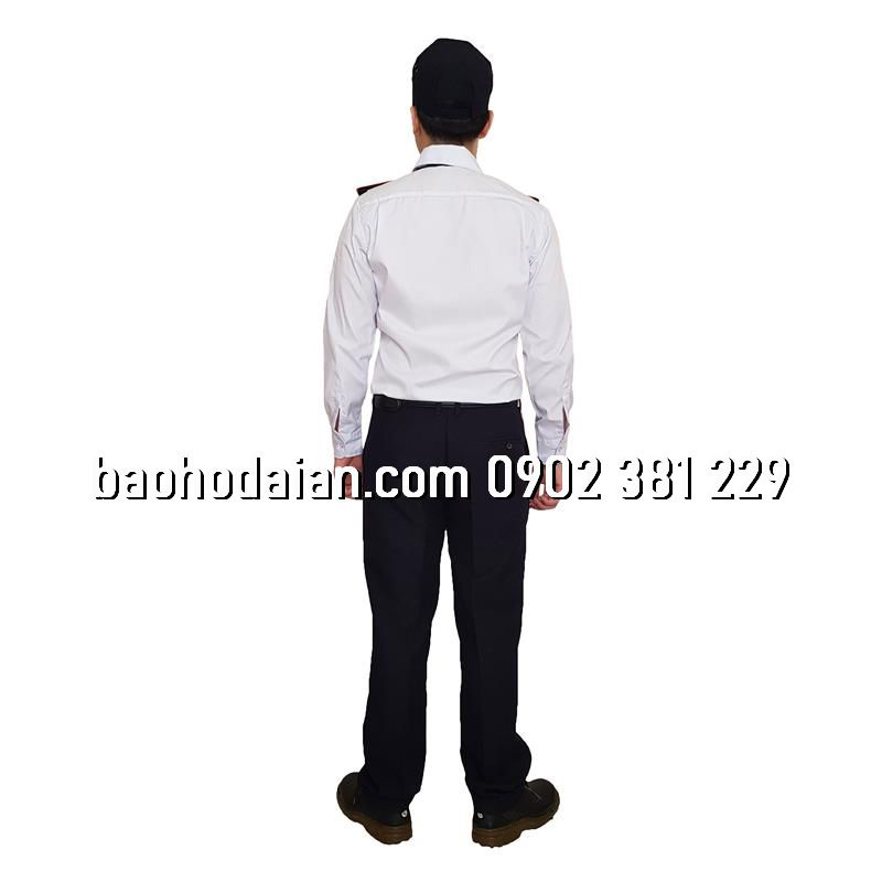 Quần áo bảo vệ dài tay màu trắng đầy đủ phụ kiện (áo vải xi - quần casme xanh)