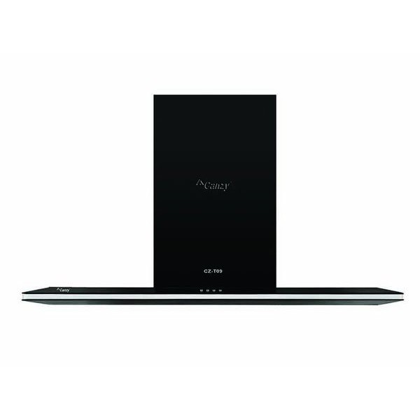 Máy hút mùi Canzy CZ T09 - Kính đen cường lực, Inox liền khối, 1400m³/h, Hút khỏe, Dễ vệ sinh