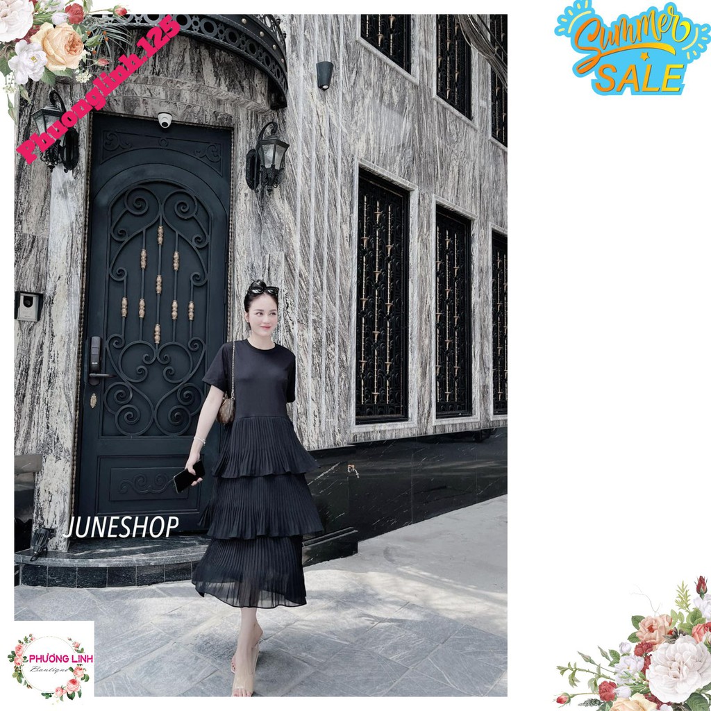 VÁY ĐEN DẬP LY 3 TẦNG CHO NỮ | BigBuy360 - bigbuy360.vn