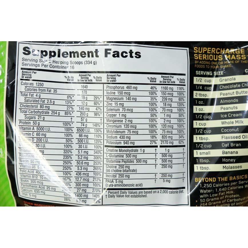 Sữa Tăng Cân Cho Người Gầy On Optimum Nutrition Serious Mass 12 lbs