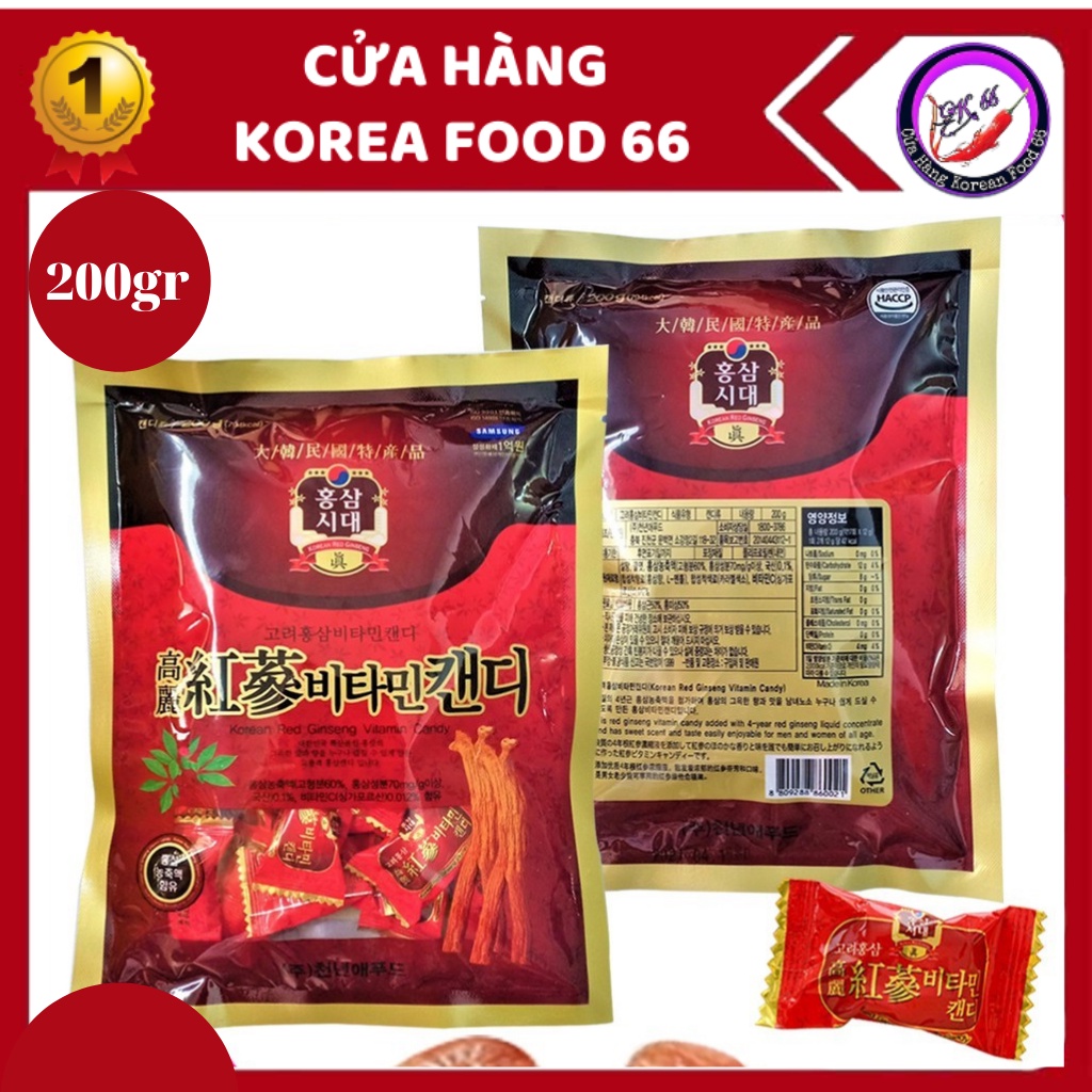 Kẹo Hồng Sâm Hàn Quốc Nhập Khẩu 200g