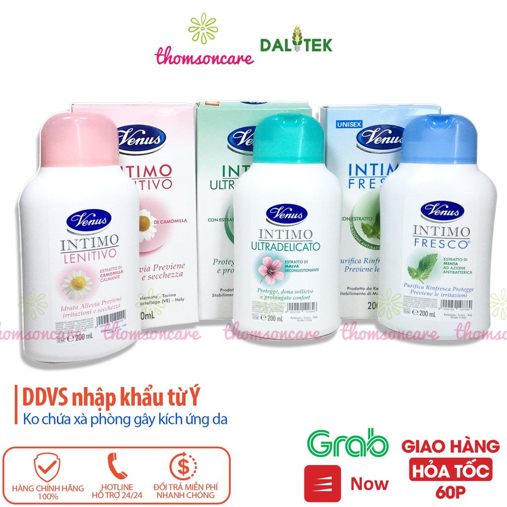 Dung dịch vệ sinh Venus Intimo từ Ý - Hương thơm từ thảo dược - Hộp 200ml