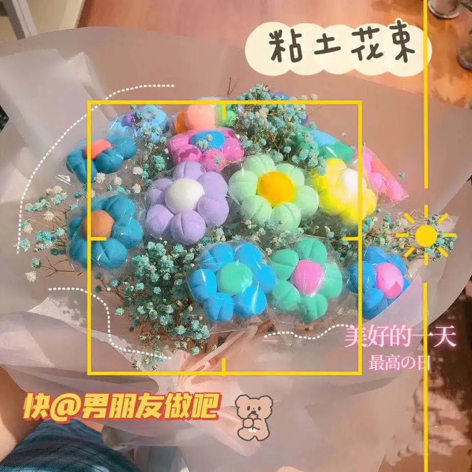 Bó hoa đất sét làm quà tặng cho bạn gái