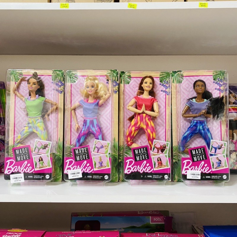 Búp bê Barbie Made To Move 2021, búp bê Barbie Yoga có khớp, 22 khớp!