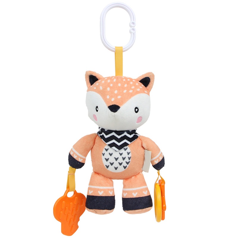 Đồ Chơi Treo Xe Đẩy Em Bé Họa Tiết Hoạt Hình Động Vật Có Chuông Cảm Biến Dễ Thương