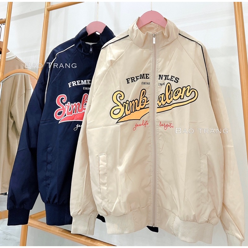 Áo Khoác Giosd 2 Lớp Simb Dáng Rộng Nam Nữ Unisex Form To  Cổ Bẻ Tay Bồng Ulzzang Hàn