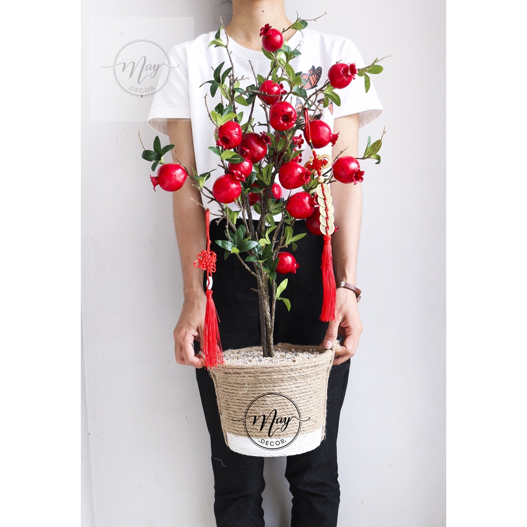 Cây giả, Cây Lựu giả cao cấp1m3,1m4 , 80cm