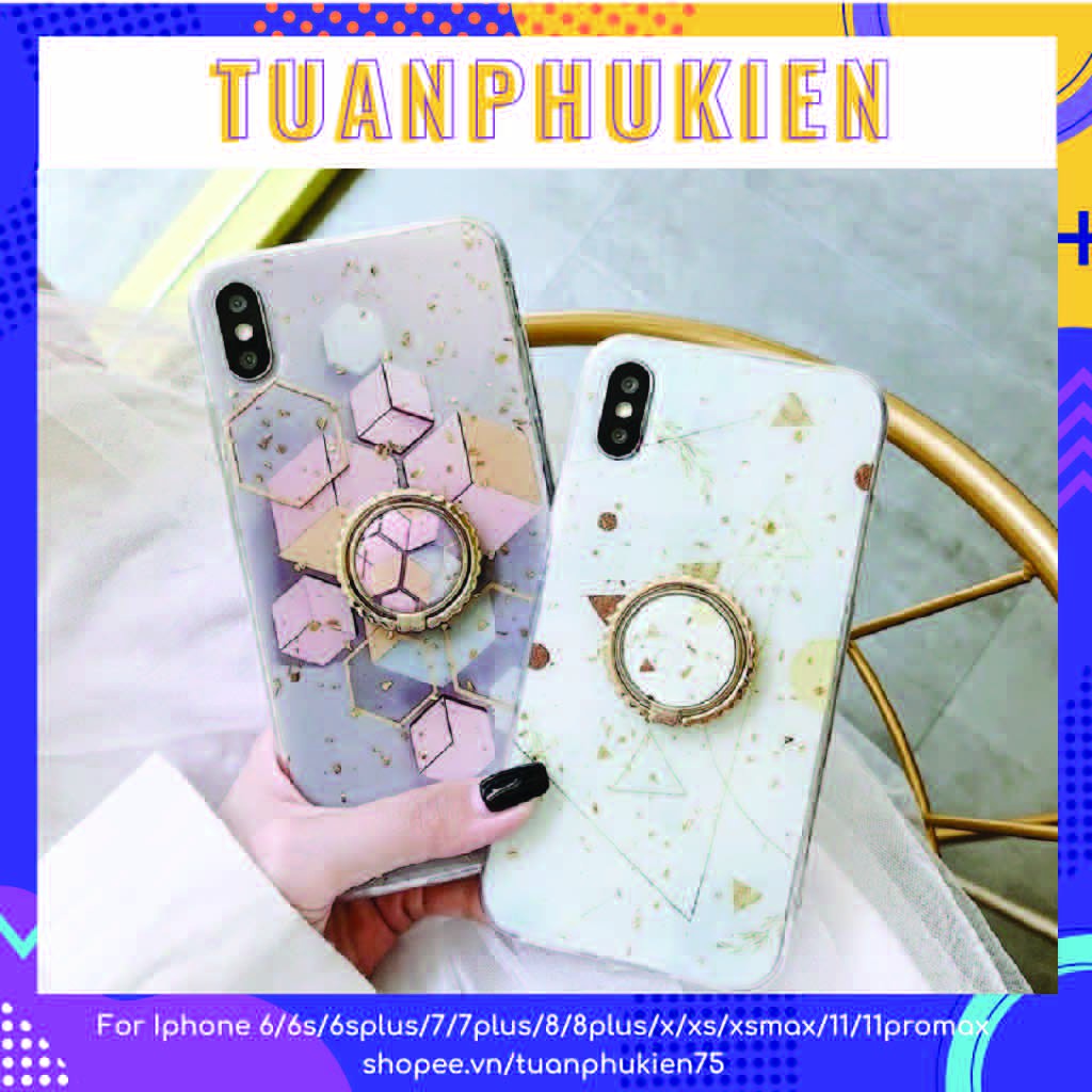 Ốp Lưng Iphone ⚡ Ốp Lưng Điện Thoại Iphone Golden Kèm Ring ⚡ Iphone 6/6s/6P/6SP/7/8/7P/8P/X/Xs/Xsmax/11/11Promax