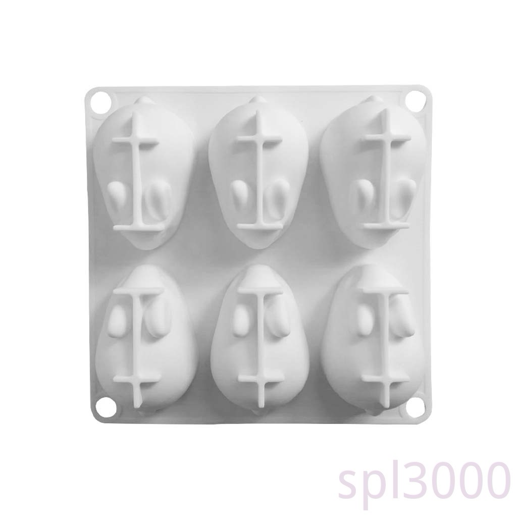 Khuôn Làm Bánh Mousse 6 Ngăn Hình Thú 3d Bằng Silicon