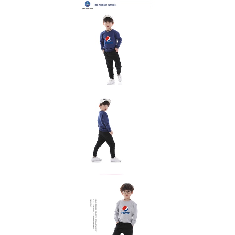 Áo Thun Tay Dài In Logo Pepsi 10 Màu Cho Bé