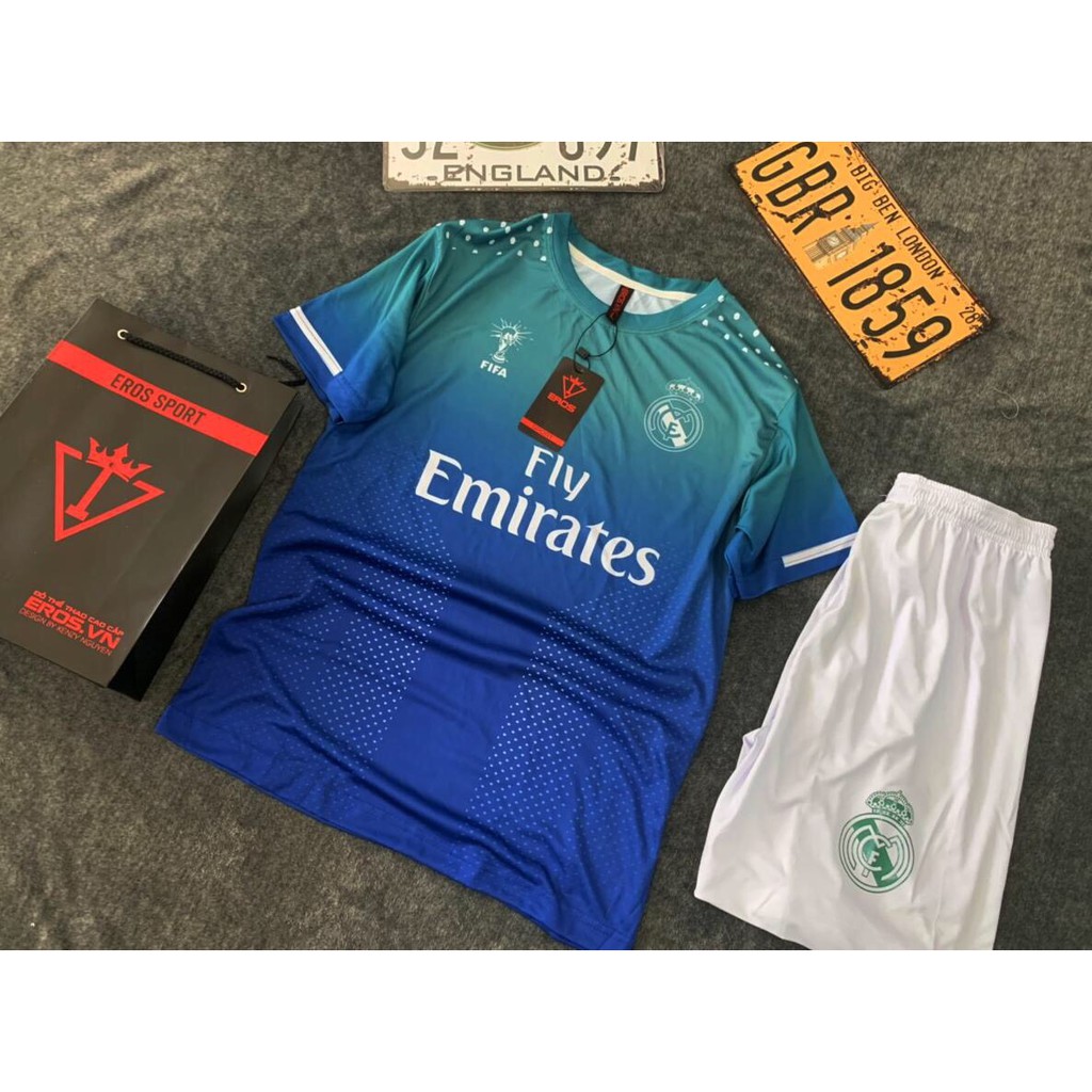 Đồ Đá Banh Thể Thao Độc Lạ Cực Đẹp - CLB Real Madrid Xanh