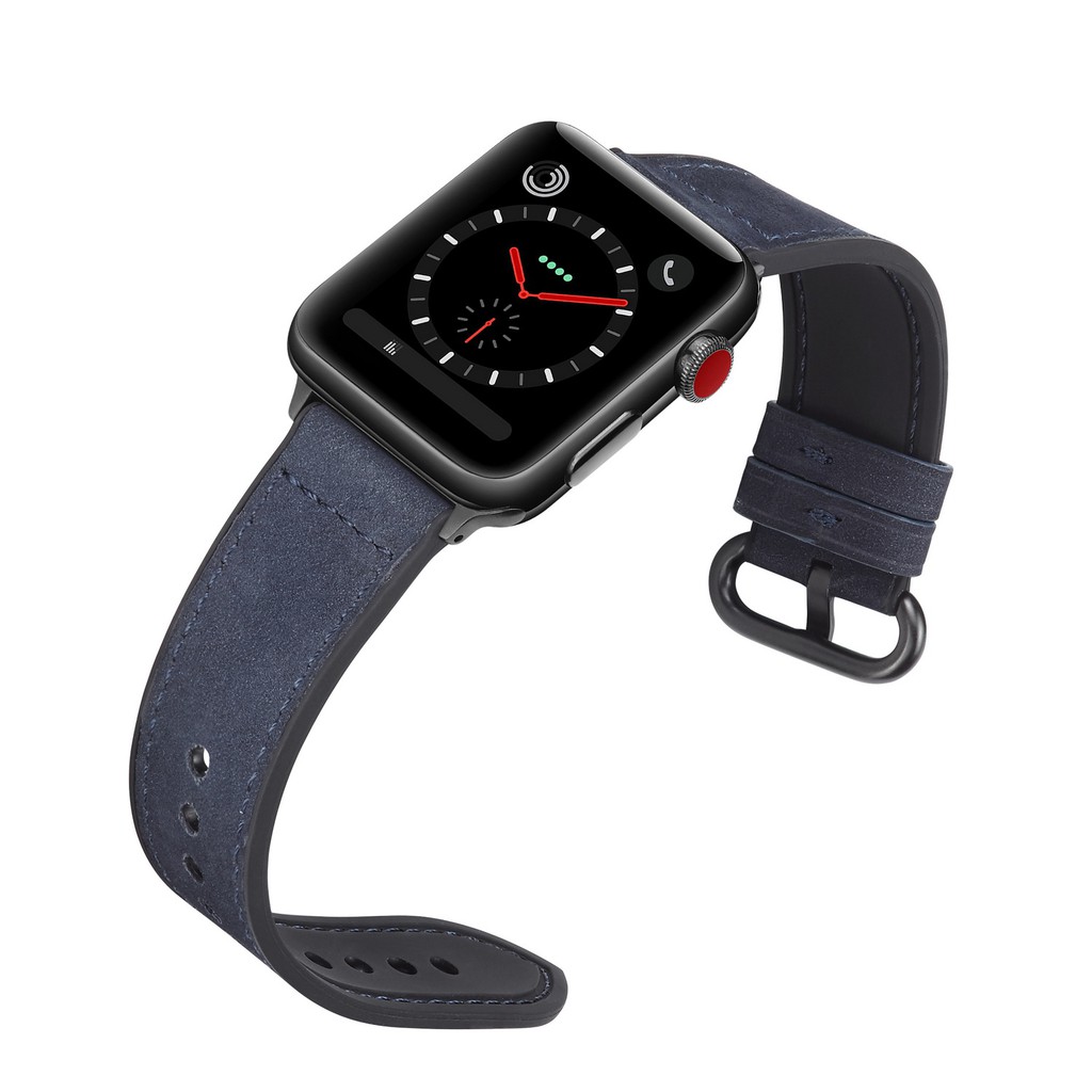 Dây đeo bằng silicon da nhám phong cách retro cho đồng hồ apple watch series 5 4 3 2 1