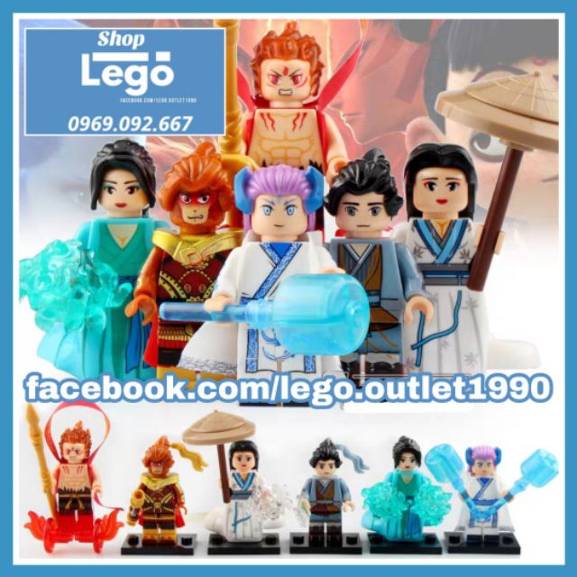 Xếp hình Bạch Xà Truyện Tôn Ngộ Không - Thanh Xà - Na Tra - Hứa Tiên - Ngao Bính Lego Minifigures Xinh X0274