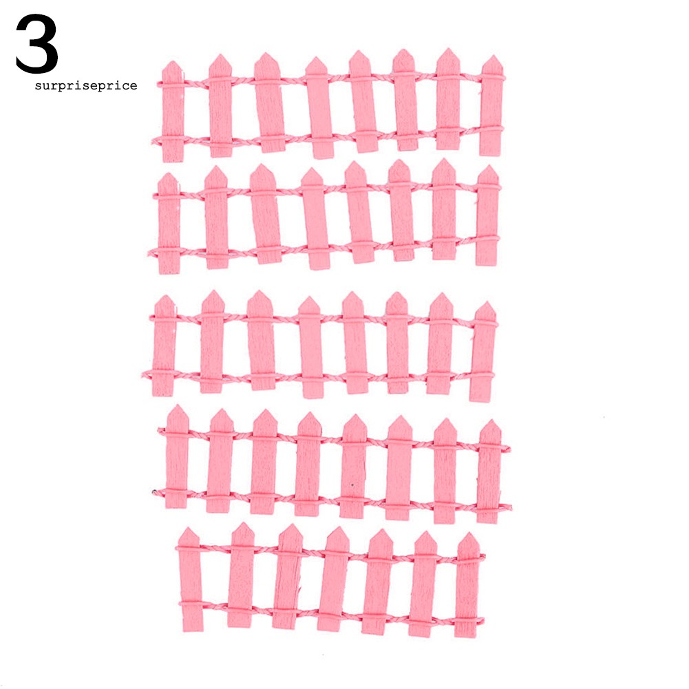 Bộ 5 mô hình hàng rào gỗ mini trang trí cảnh sân vườn