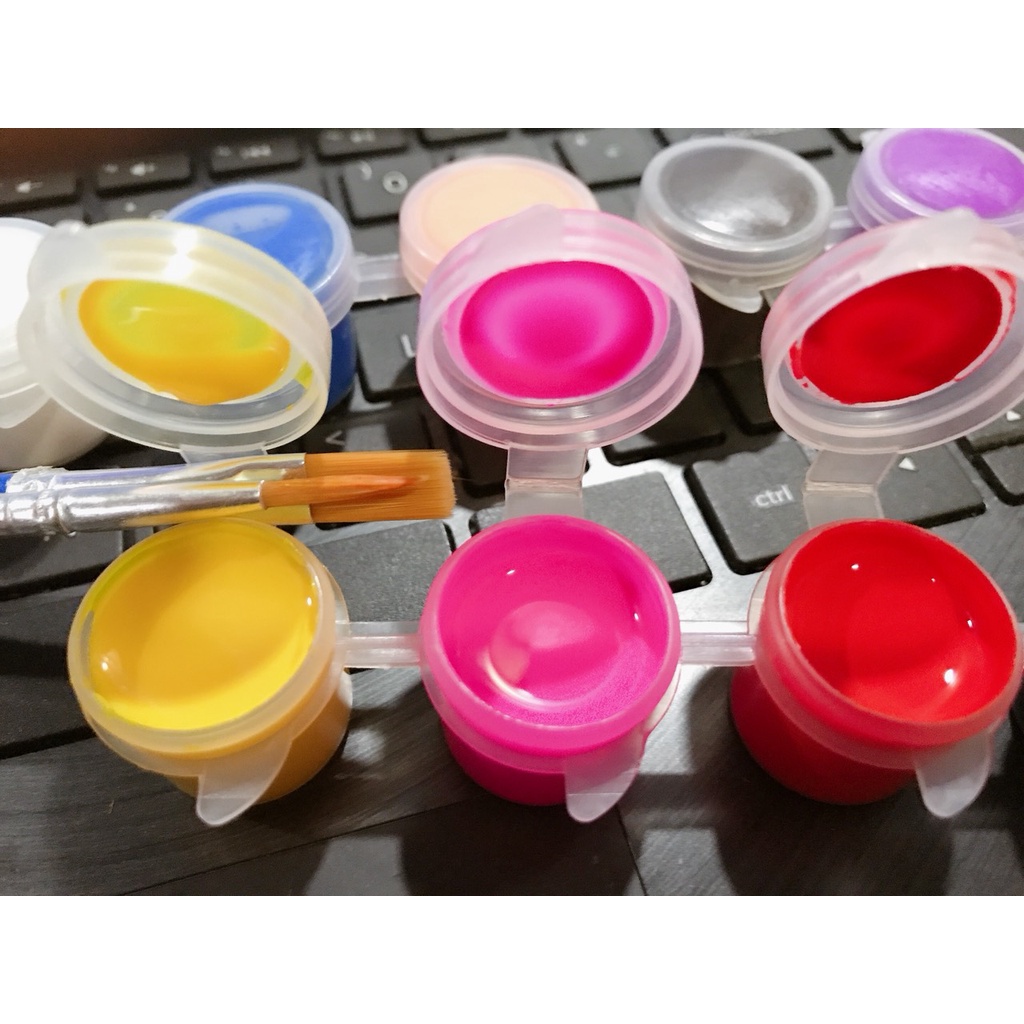 Tượng thạch cao,tô màu cho bé, 20 tượng + 12 màu + 2 cọ và khay pha màu - DIKIDS STORE