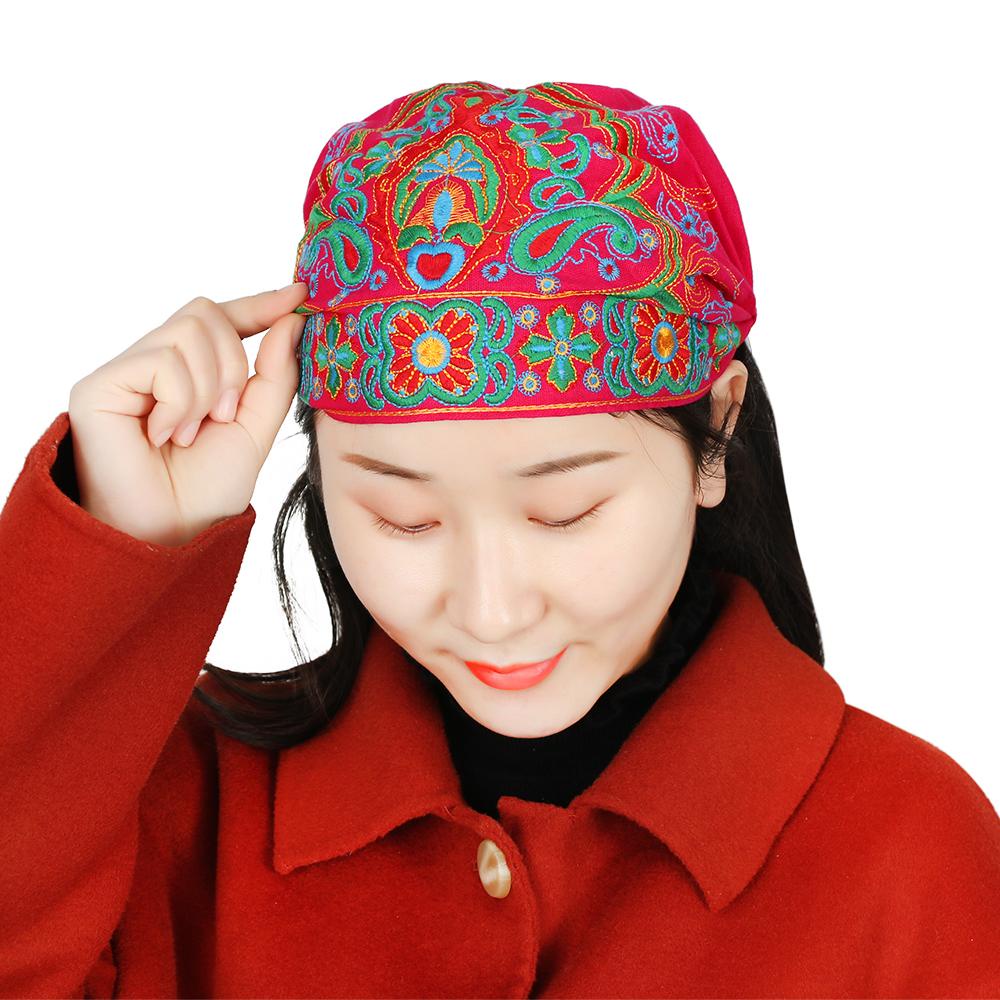 Mũ Trùm Đầu Màu Đỏ In Họa Tiết Hoa Phong Cách Mexico Cổ Điển