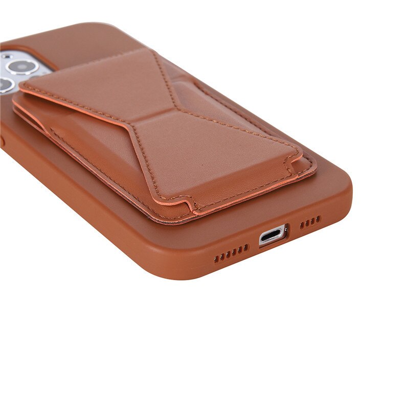 Ốp Điện Thoại Da Kèm Ngăn Đựng Thẻ Khóa Nam Châm Cho iphone 15 12 13 14 pro max 12 mini 13mini 15plus