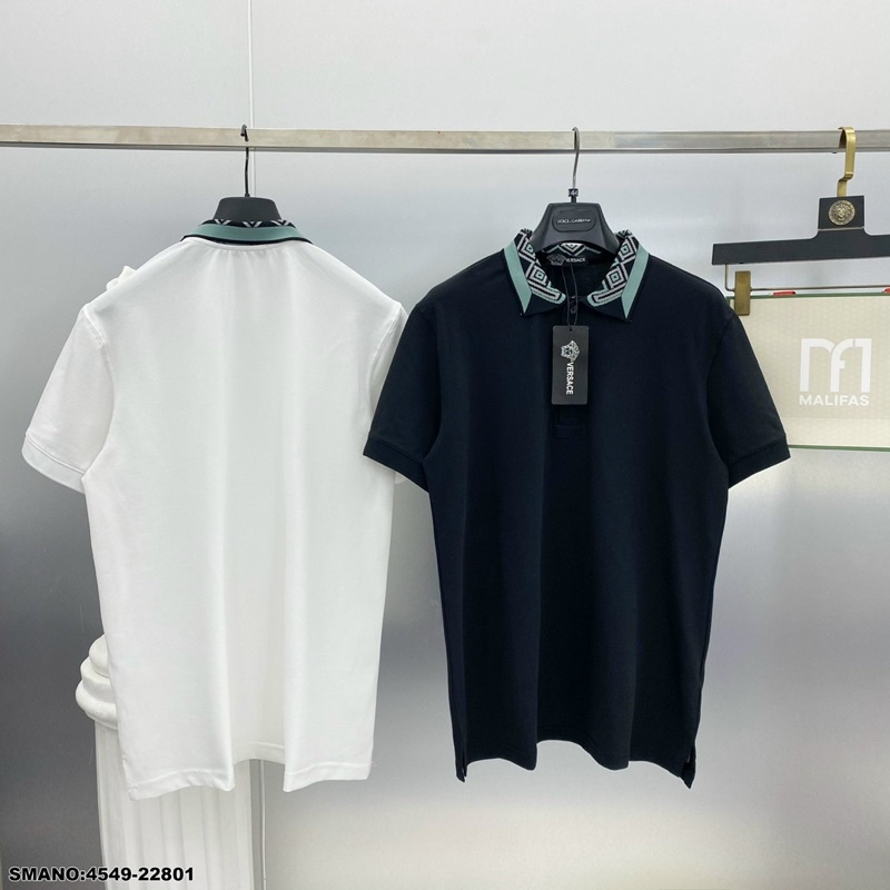 Polo Versacee cổ thêu hoạ tiết - Áo phông nam cổ bẻ cao cấp