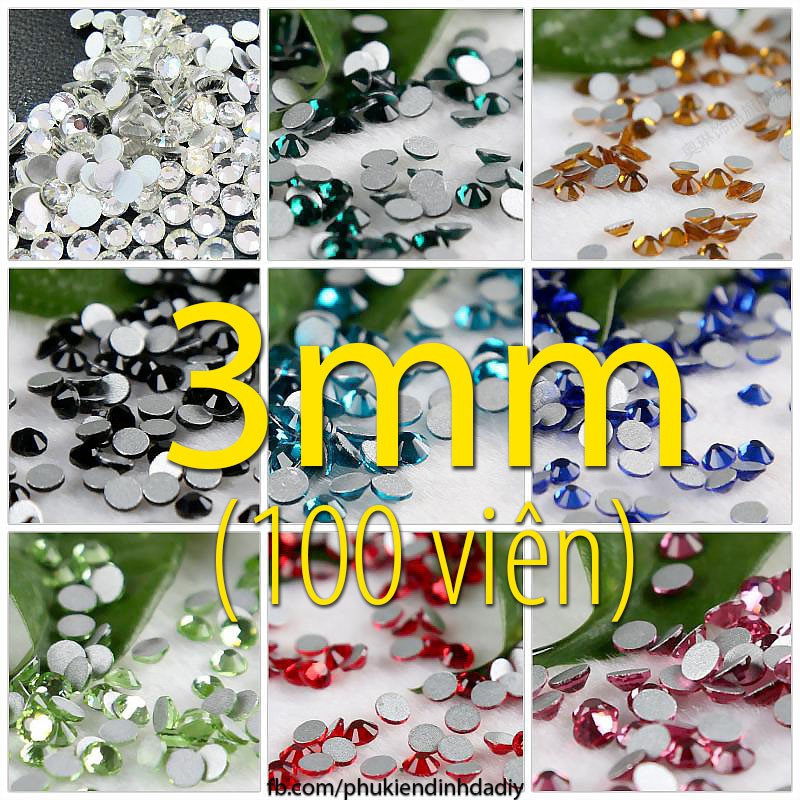 HẠT ĐÁ PHA LÊ 3MM - TRANG TRÍ ĐIỆN THOẠI, NAILS (1440 VIÊN)
