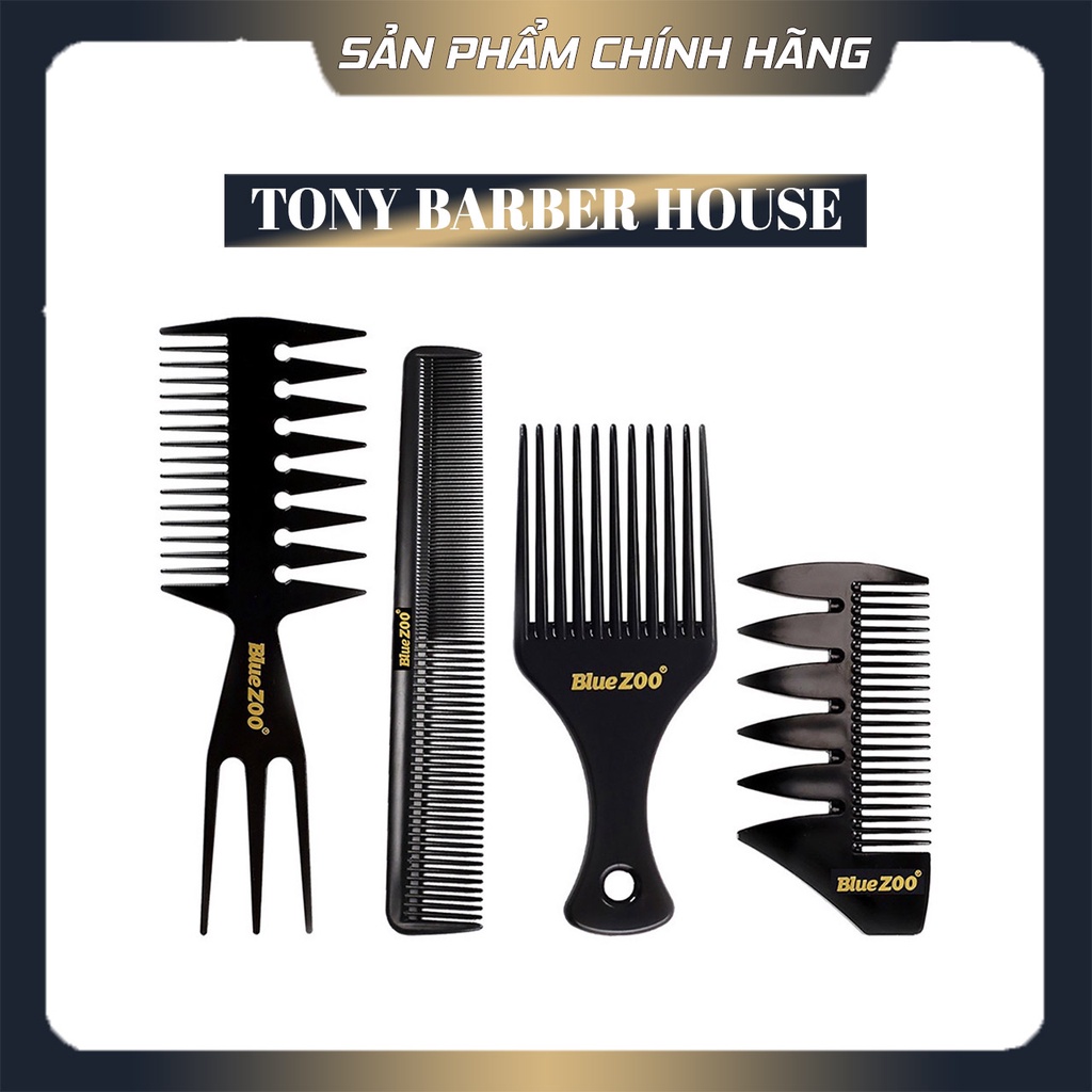 Bộ lược Tạo Kiểu BlueZOO - Lược Thẳng - Lược Trifecta - Lược Texture - Lược Afro Pick