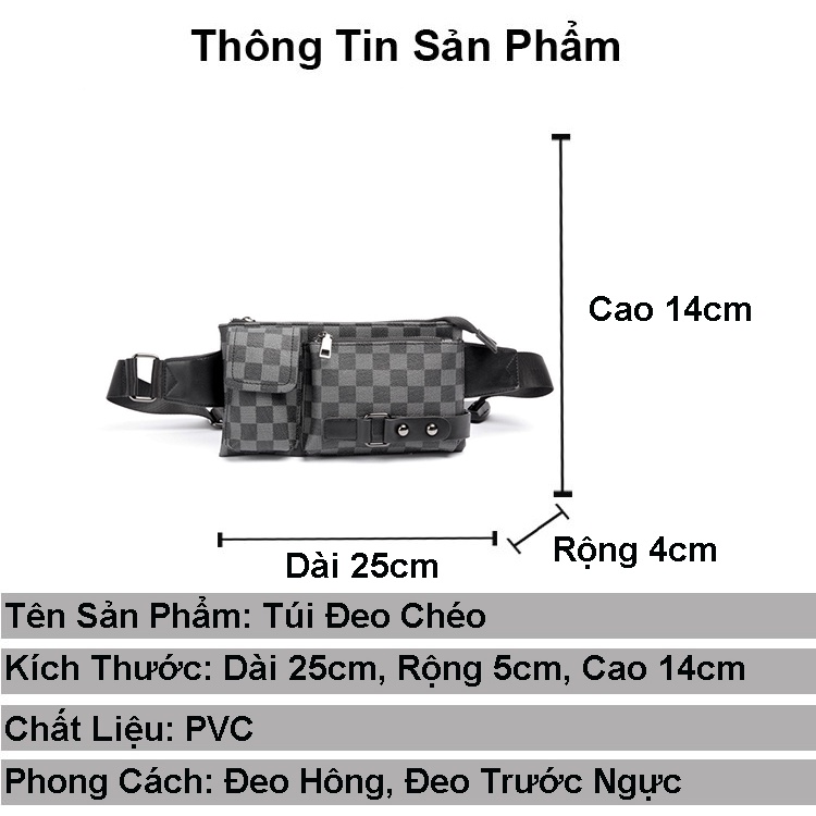 Túi bao tử nam nữ mini đi chơi giá rẻ RIKY túi đeo chéo nam nữ lv chống nước thời trang unisex cao cấp
