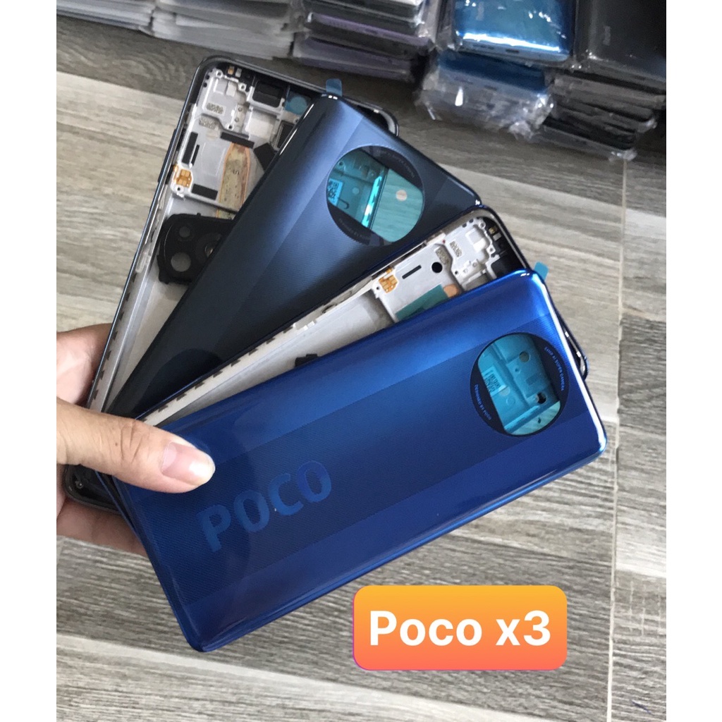 Bộ vỏ zin Xiaomi Poco X3 / X3 pro kèm phím.kính camera