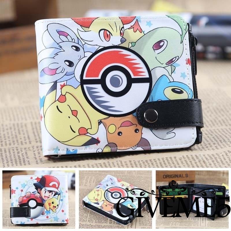 Ví ngắn có khóa kéo in hình Pokemon dễ thương xinh xắn