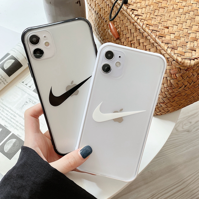 Ốp Điện Thoại Mềm Mặt Nhám Họa Tiết Logo Nike Màu Đen Trắng Cho Iphone 7 Plus 8 6s 6 Se 2020 11promax