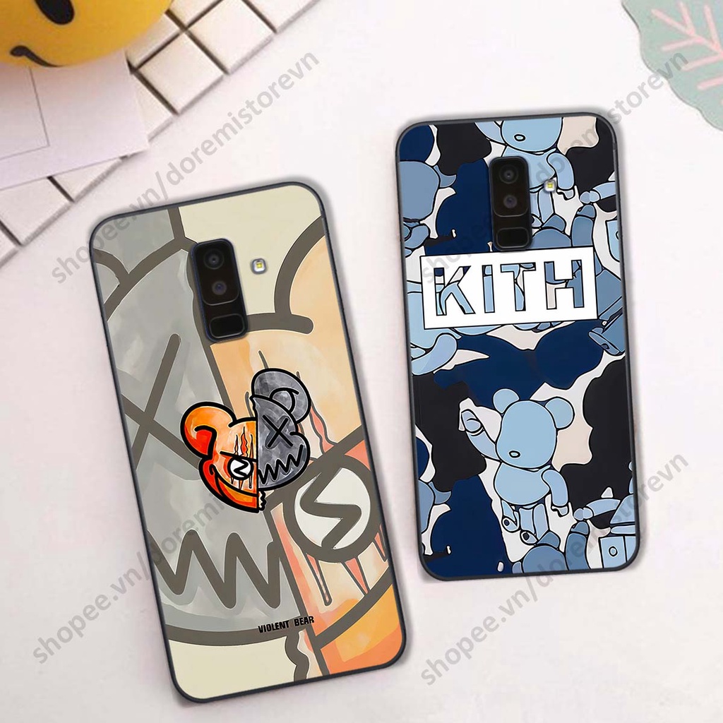 Ốp lưng Samsung J8 hình kaws, kith, bear brick nổi 3D phong cách độc đáo
