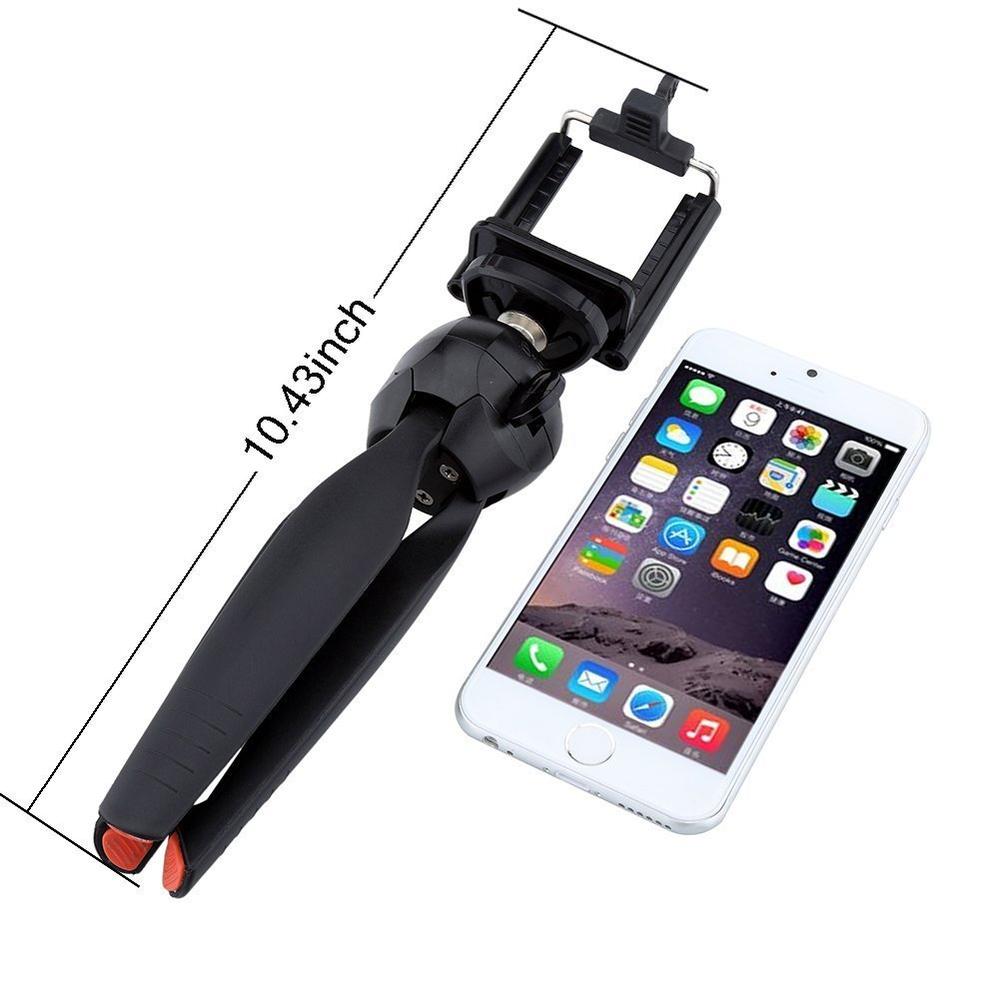 【New arrival】YunTeng YT-228 Mini Tripod Mount + Phone Holder Clip Desktop Self-Tripod for Digital Camera & iPhone 6/6 Plus/5S/ & S6 S5 S4 S3