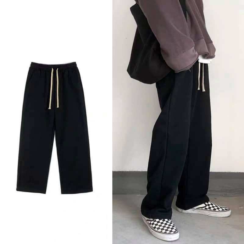 ๑✢Quần thun jogger nam nữ ống rộng unisex phong cách Hàn Quốc basic tee