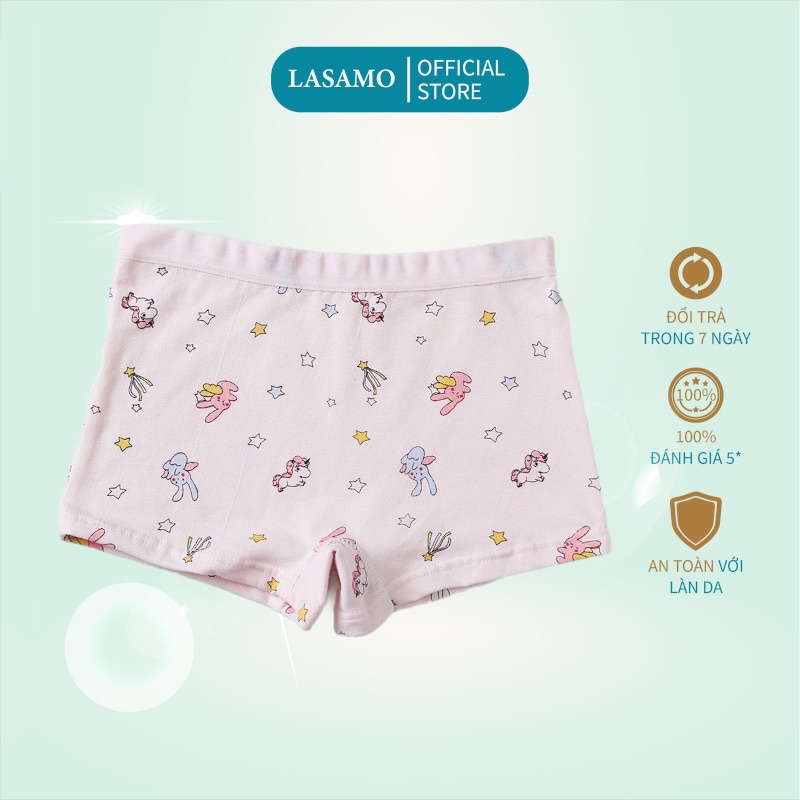 Quần chip bé gái, quần lót cho bé gái cotton cao cấp họa tiết Little Rabbit dễ thương hãng LASAMO mã QLB023