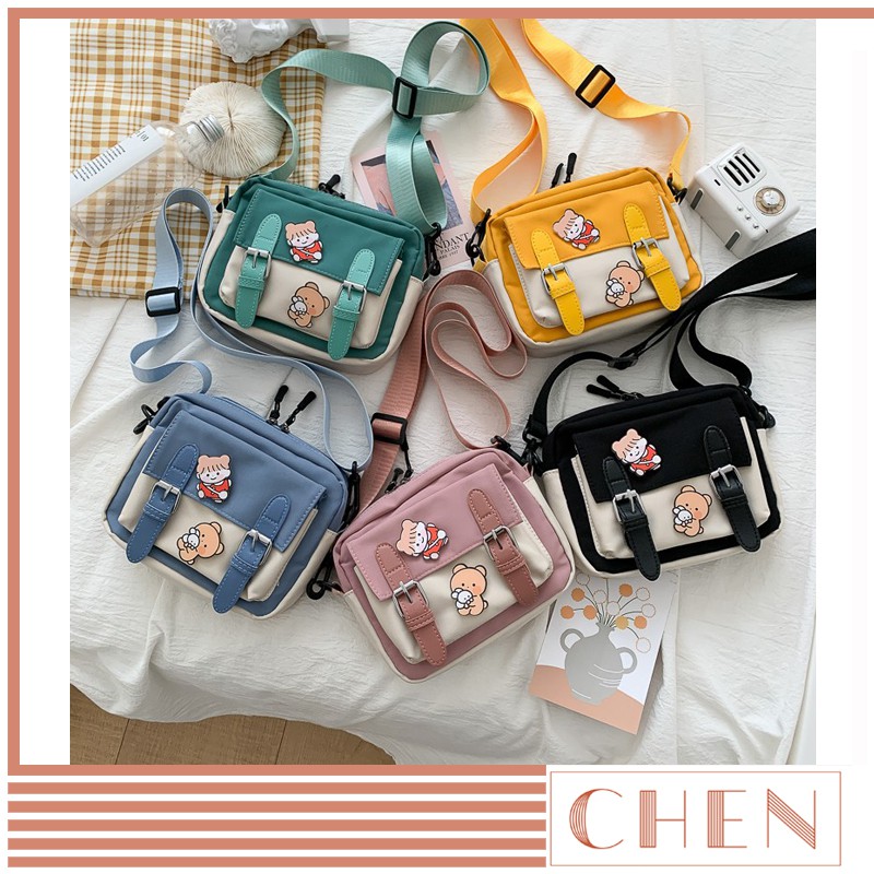 Túi vải canvas đeo chéo đeo vai đi chơi đẹp Nữ CHEN phong cách dễ thương TX14